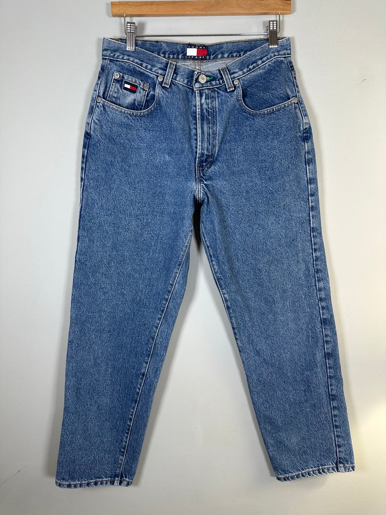 Vintage Tommy Hilfiger "Big Flag" High Rise Denim Mom Jeans-12R 30"W