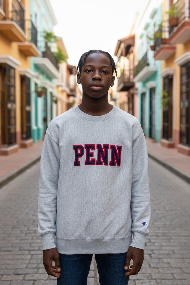 Vintage Champion ReverseWeave Applique U Penn Heavy Weight Fleece Sweatshirt-Sz L