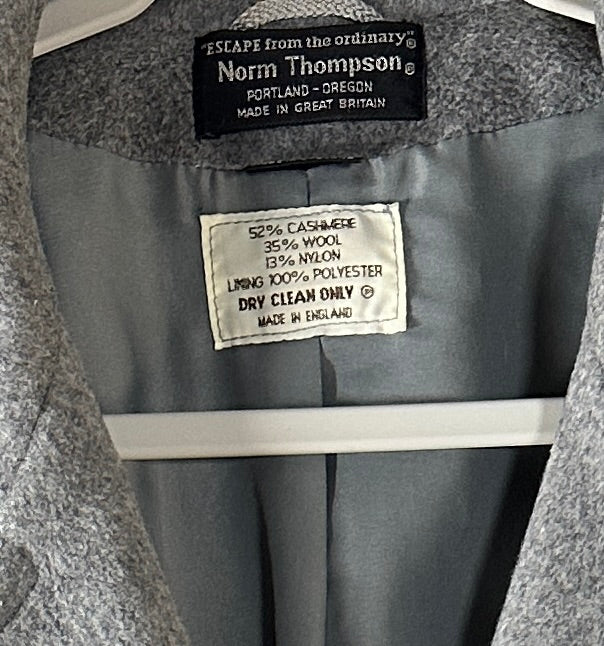 Vintage Norm Thompson "Escape from the Ordinary" Cashmere Blend Coat-Sz 12