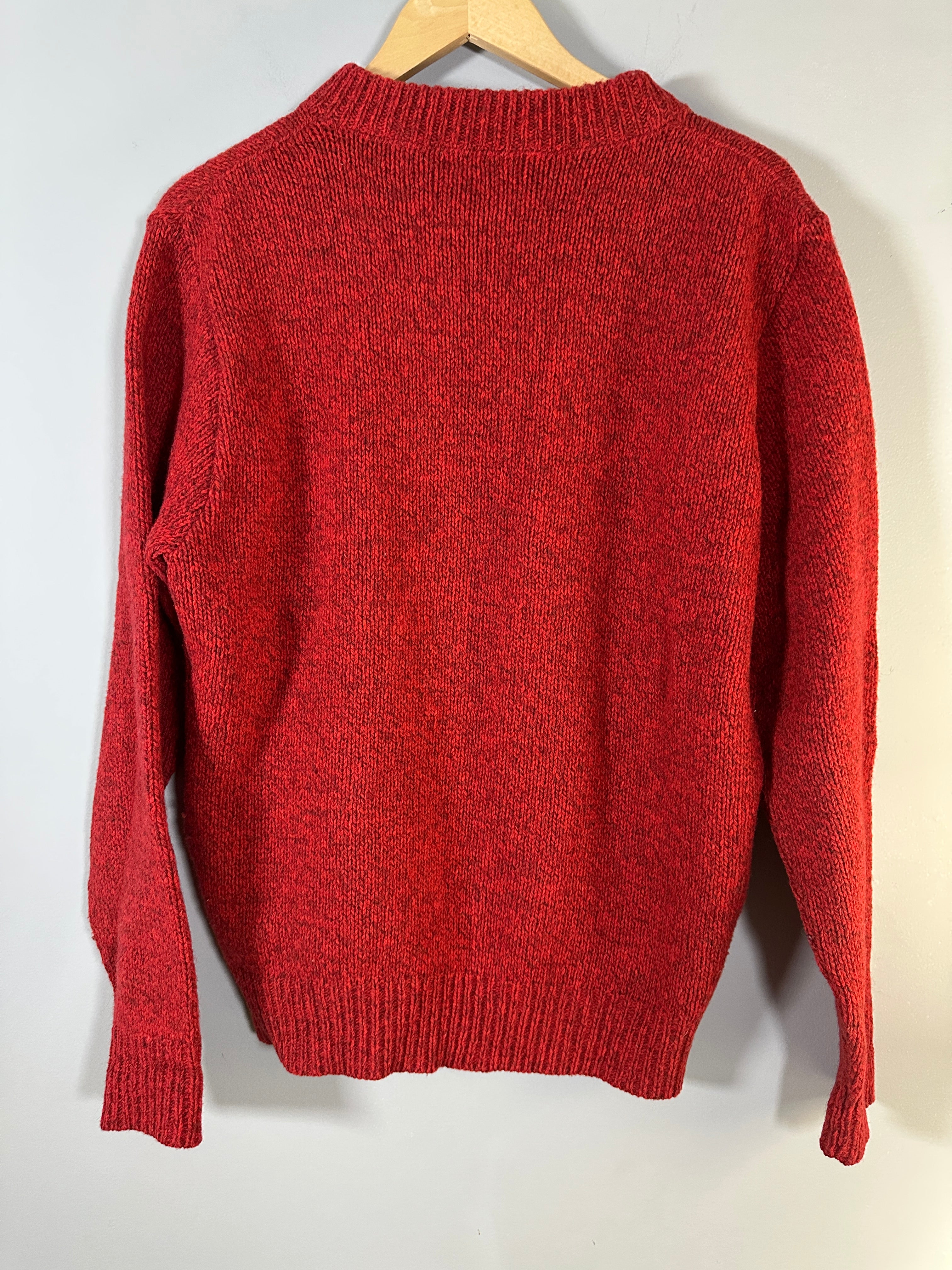 Vintage LL Bean Red Heather Wool Crewneck Sweater-Med 42" Chest