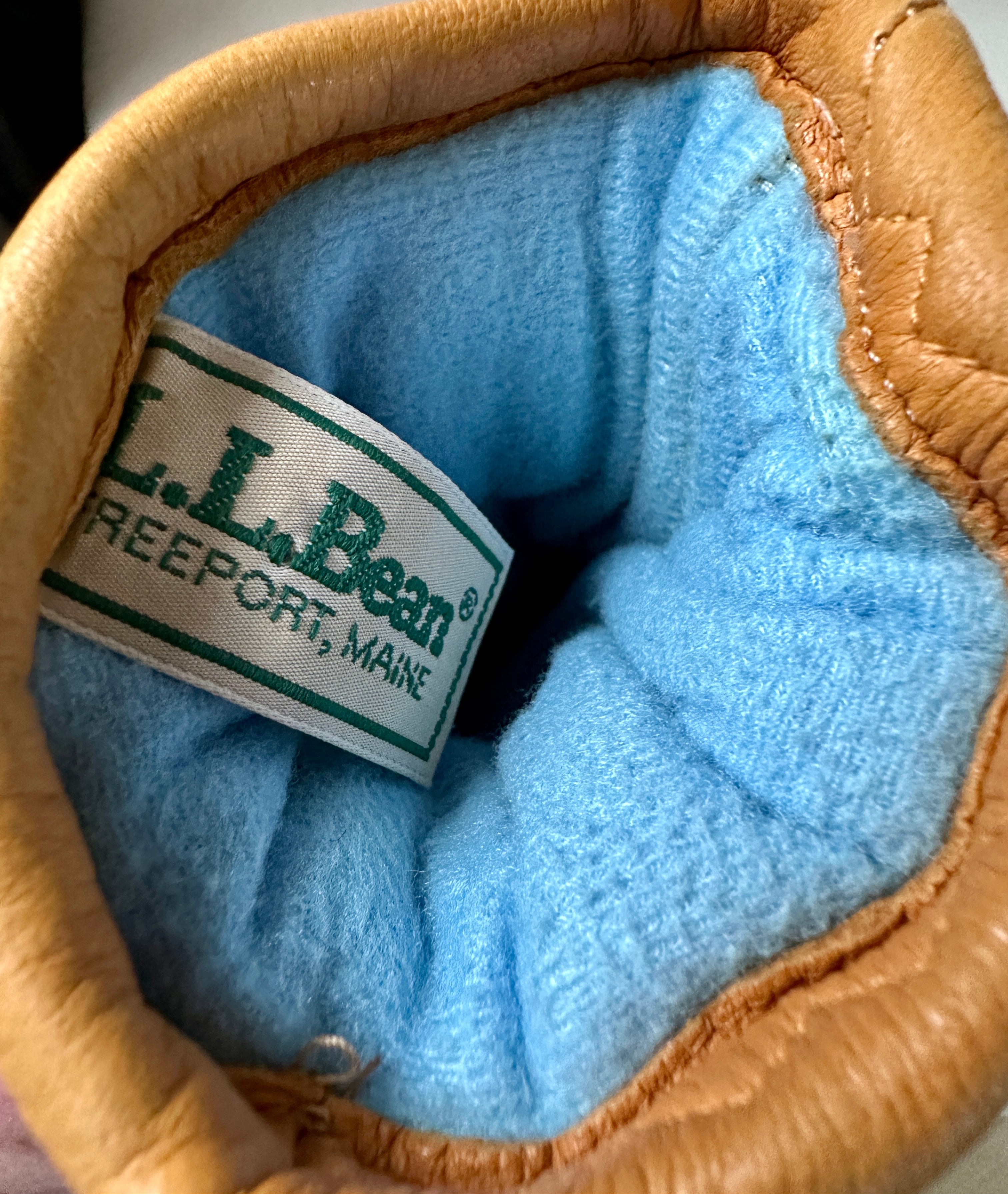 Vintage LL Bean Deerskin Chopper Mittens Lined STA-SOFT Water Resistant USA-M