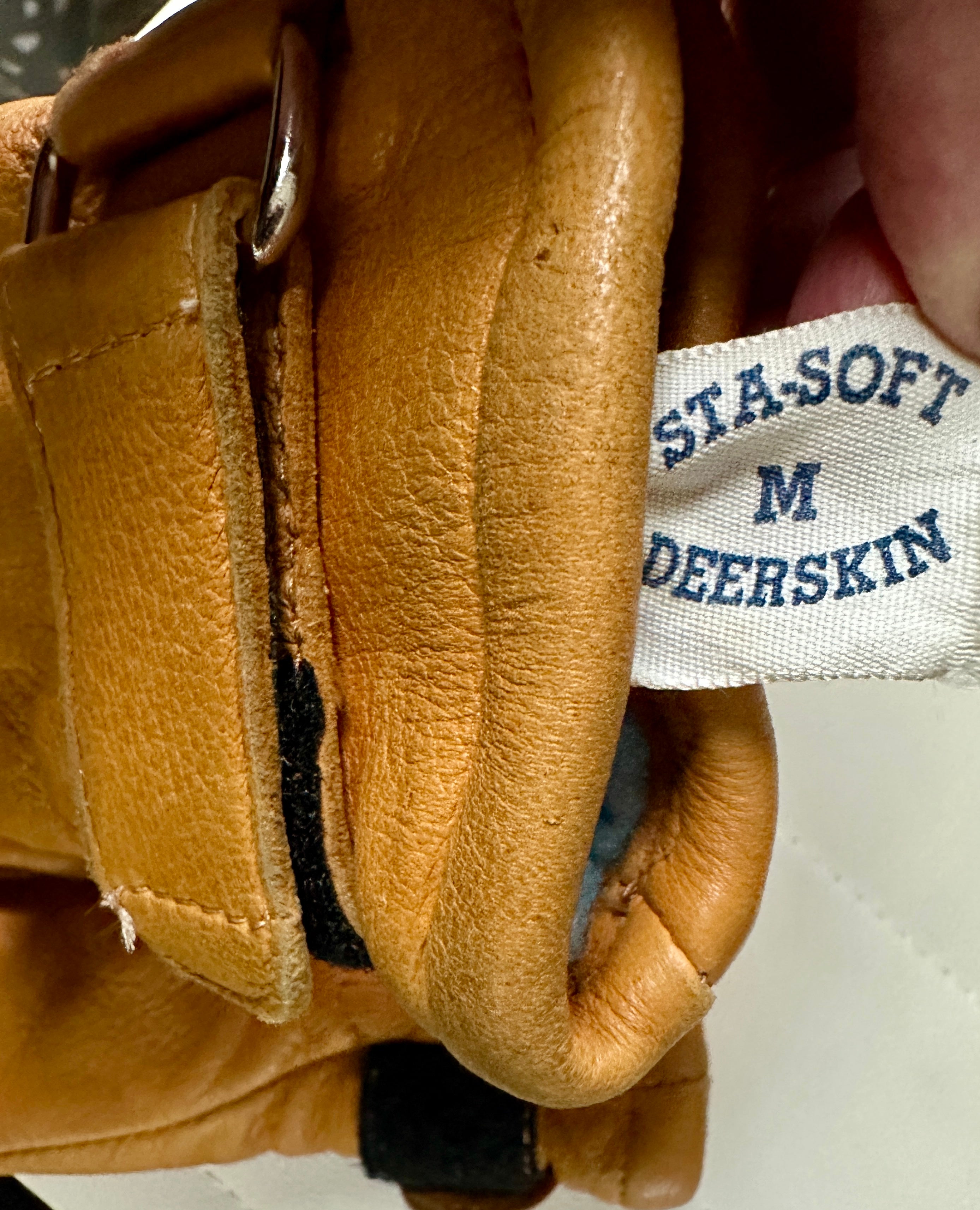 Vintage LL Bean Deerskin Chopper Mittens Lined STA-SOFT Water Resistant USA-M