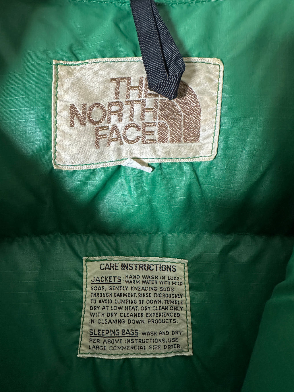 Vintage 1970s The North Face Tan Logo Goose Down Vest Logo Snaps Puffer