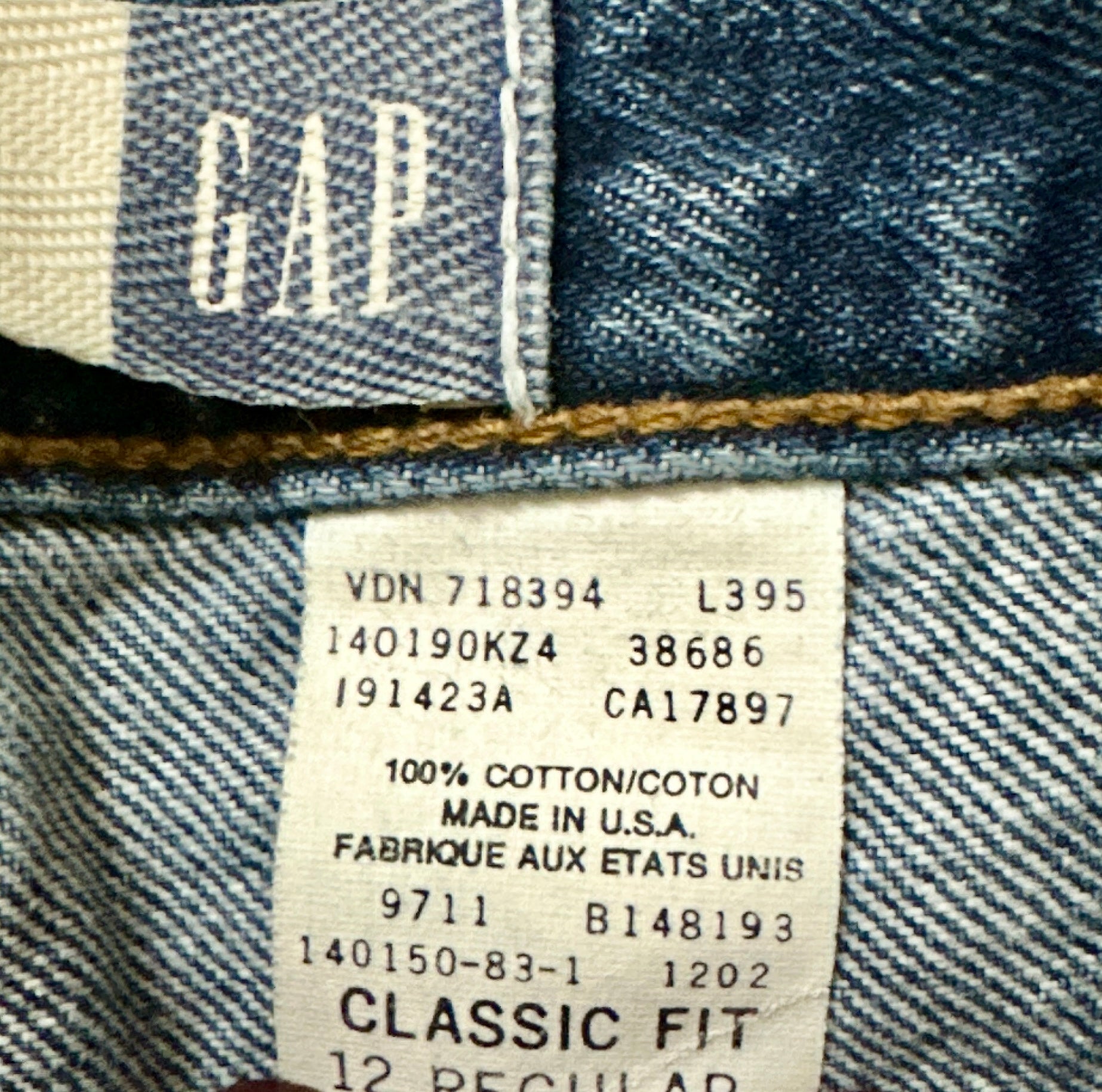 Vintage 90s GAP Blue Jeans Made in USA High Rise Classic Fit-12R