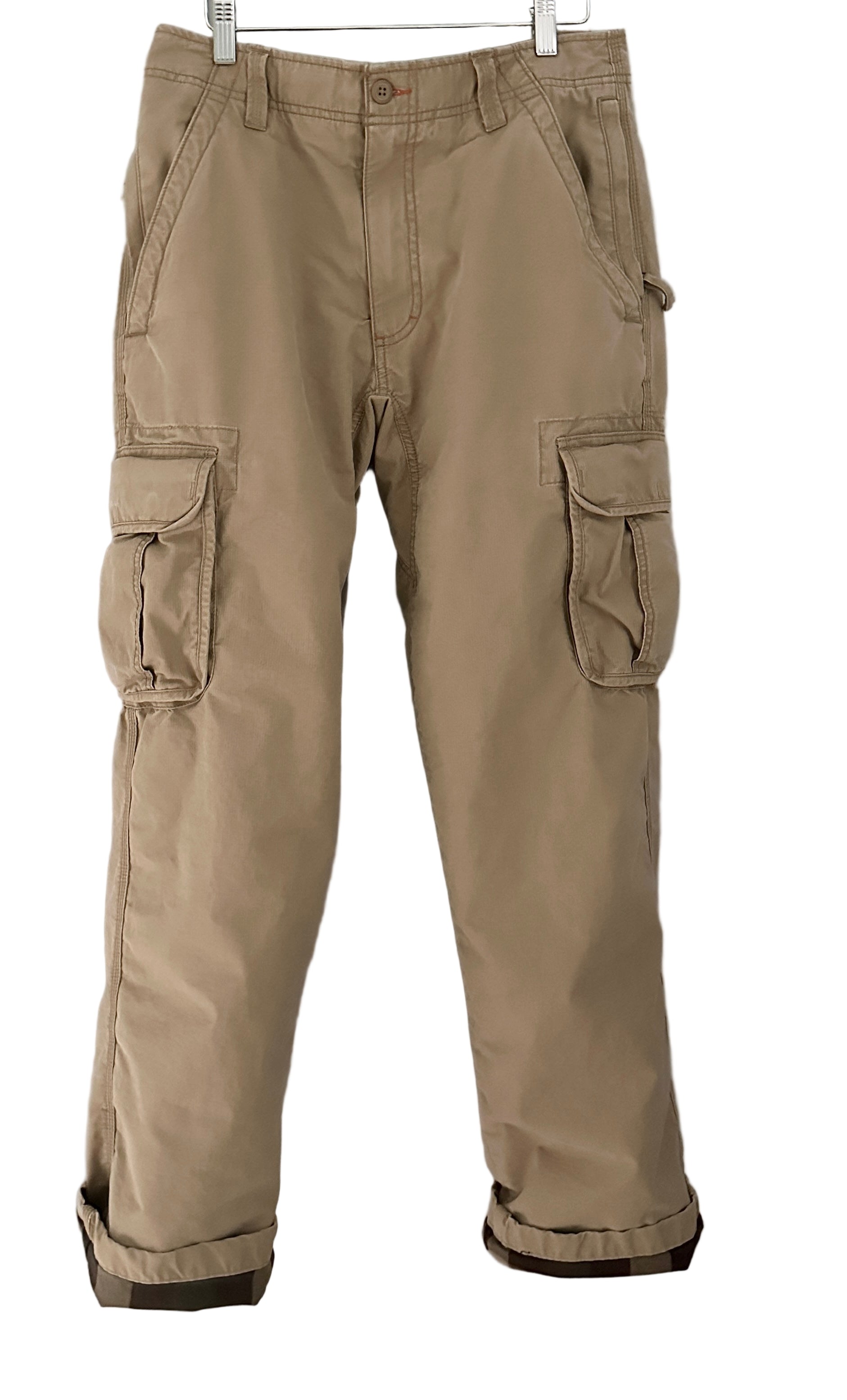 LL Bean Flannel Lined Khaki Cargo Pants-31x32