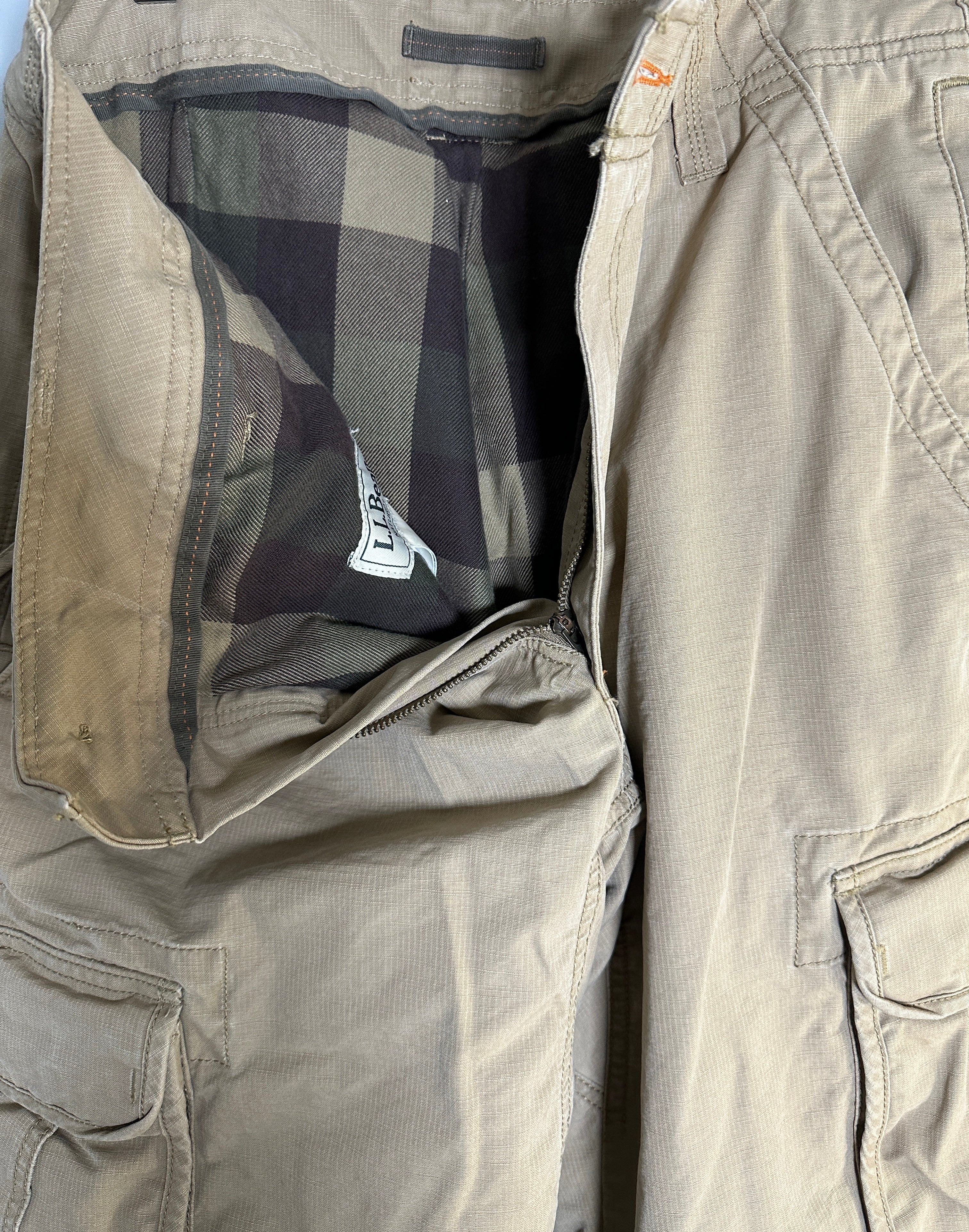 LL Bean Flannel Lined Khaki Cargo Pants-31x32