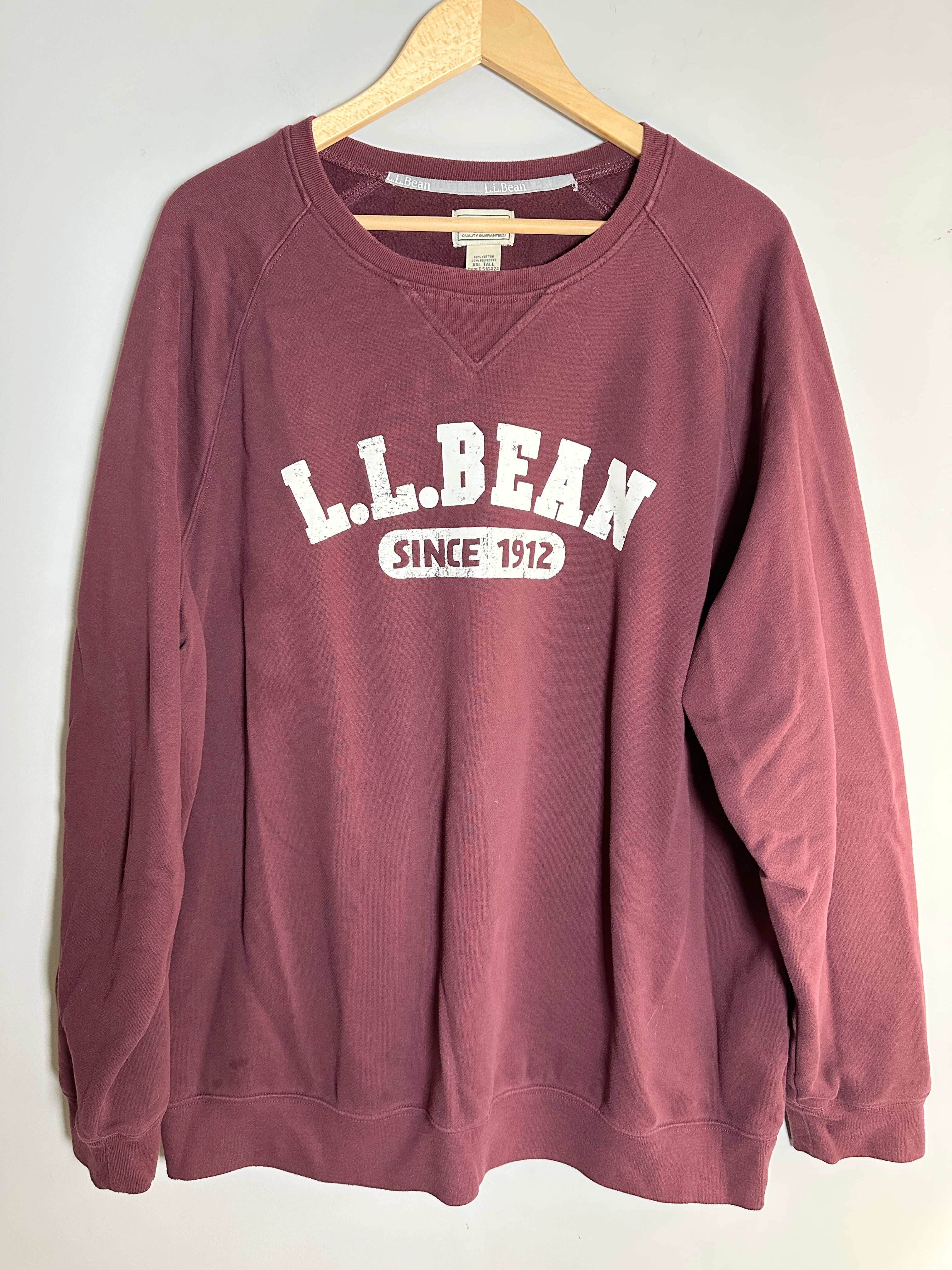 Vintage LL Bean Raglan Sleeve 1912 Logo Sweatshirt-XXL/Tall