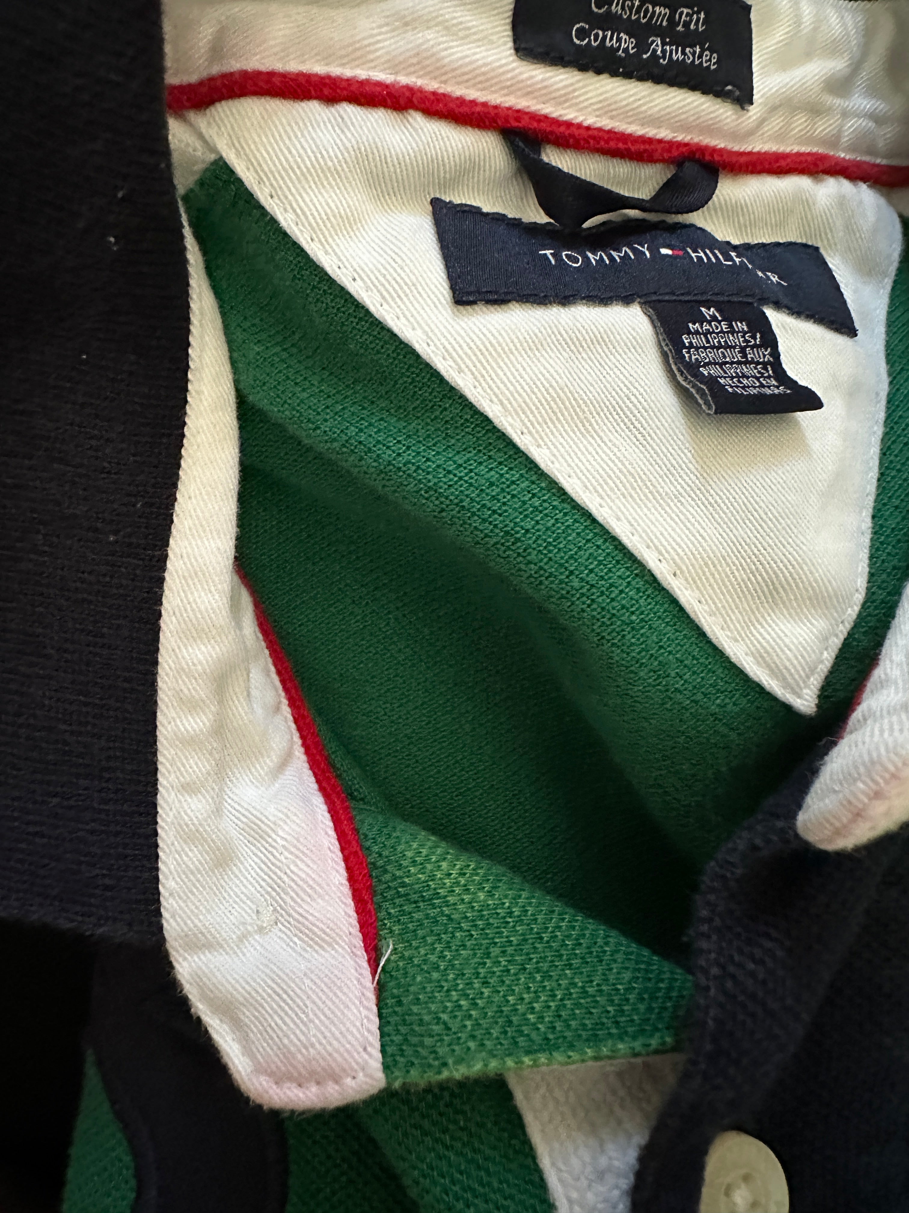 Vintage Tommy Hilfiger Rugby Polo Applique Spell-Out Logo Number 8 Flag Logo-Med