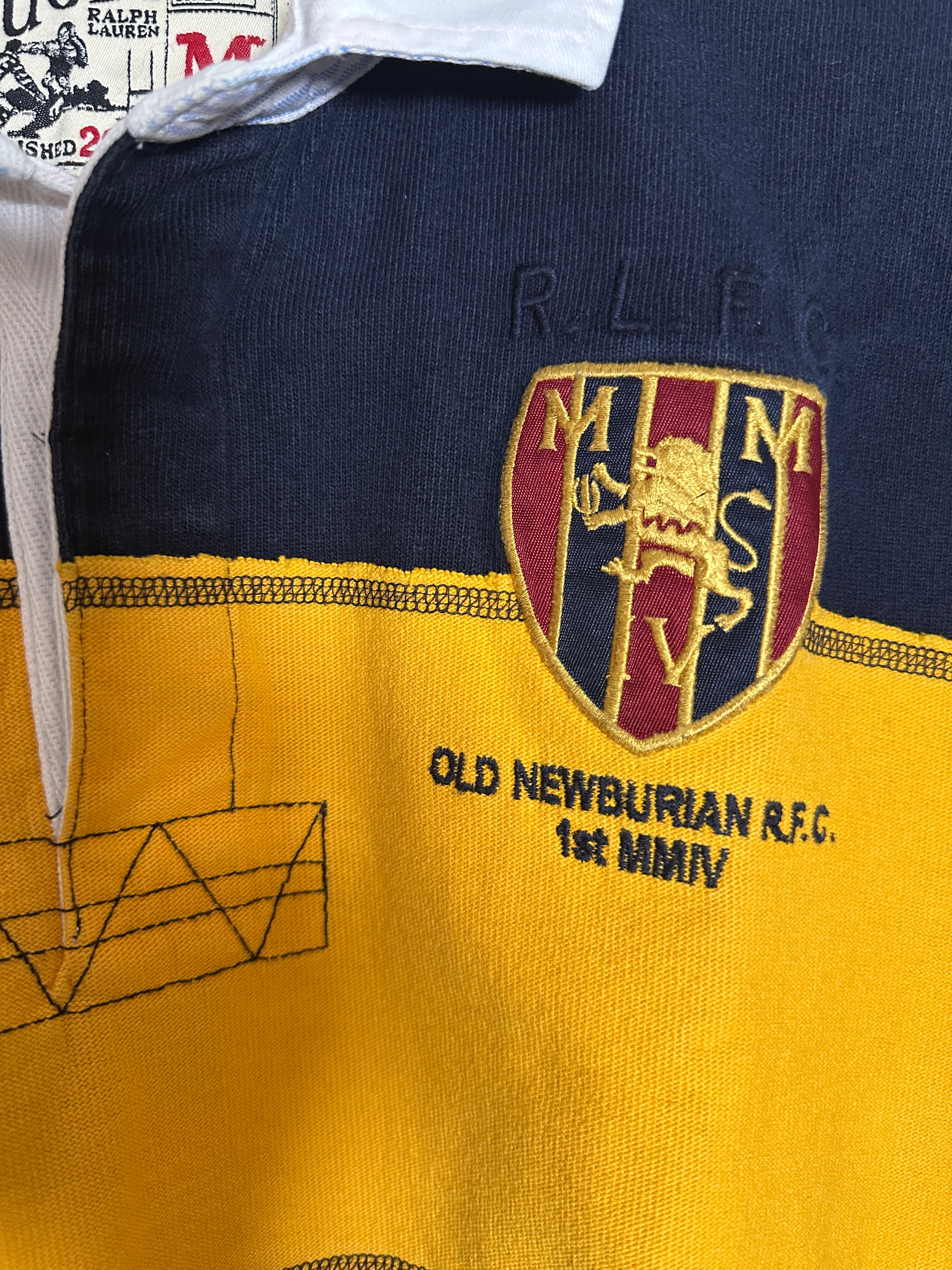 Vintage Ralph Lauren Rugby Shirt "Old Newburians R.F.C."- Sz Med Chest 42"