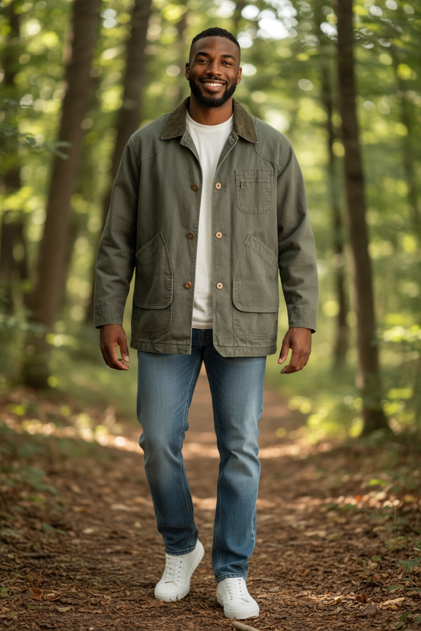 Vintage LL Bean Plaid Flannel Lined Chore Barn Jacket-Medium 44"