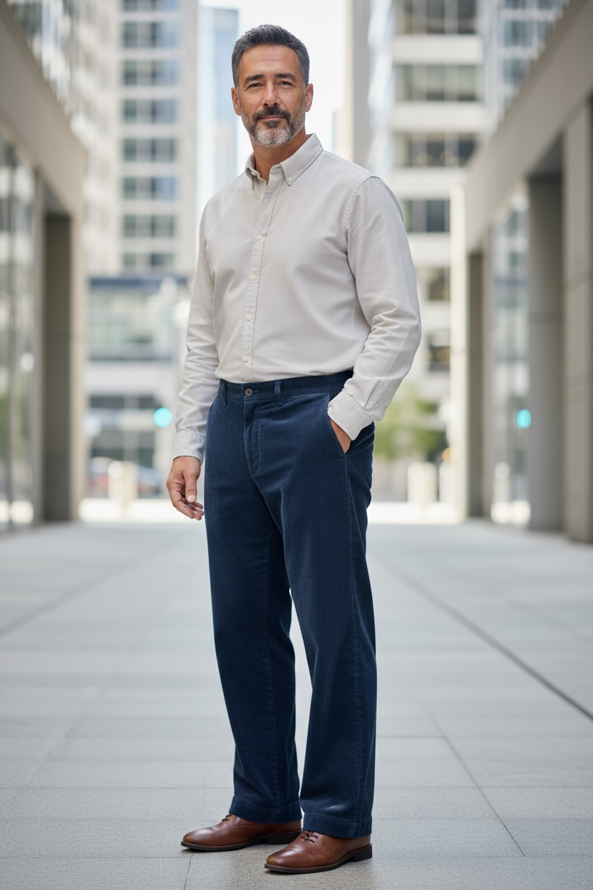 Vintage Polo Ralph Lauren Navy Blue Wide Wale Corduroy Preston Pant Classic Fit 34 X 30