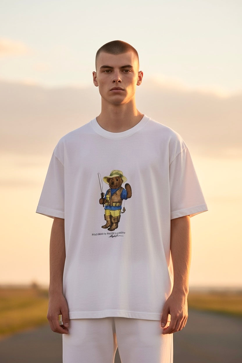 Ralph Lauren POLO Fishing Polo Bear 100% Cotton T Shirt -XL
